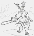 antlers big_breasts bone breasts chainsaw female holidays horn muscular muscular_female power_tool skull skull_head solo tools snakedakyoot christmas killing_floor_(video_game) killing_floor_2 deer humanoid mammal new_world_deer reindeer scrake_(killing_floor) absurd_res hi_res