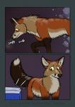 ambiguous_gender brown_body brown_fur canid canine comic cooler dipstick_tail english_text feral fox fur mammal markings multicolored_body multicolored_fur multicolored_tail orange_body orange_fur paper-wings sniffing snow solo tail tail_markings tan_body tan_fur text yellow_eyes