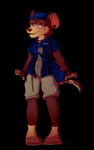 4_toes 5_fingers anthro biped black_lips clothed clothing feet female fingers hair lips red_eyes red_hair red_nose simple_background smile solo standing toes transparent_background kitchiki sanco_(kitchiki) hyena mammal spotted_hyena alpha_channel