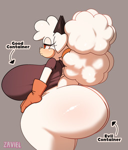 afro_puffs anthro big_breasts big_butt bottomless breasts butt clothed clothing female gloves handwear huge_breasts huge_butt nonchalant puffy_hair solo text white_body zaviel evil_container idw_publishing sega sonic_the_hedgehog_(comics) sonic_the_hedgehog_(idw) sonic_the_hedgehog_(series) lanolin_the_sheep_(sonic) bovid caprine mammal sheep meme