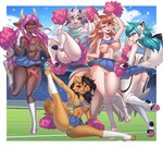 2024 2_horns 4_toes accessory anthro areola artist_name balls bangs barefoot big_breasts biped black_balls black_body black_ear_tips black_ears black_eyebrows black_fur black_hair black_nose black_tail blue_areola blue_bottomwear blue_clothing blue_eyes blue_hair blue_hooves blue_horn blue_inner_ear blue_nipples blue_pawpads blue_skirt blue_sky blue_tongue border bottomwear bovid bovine bow_ribbon braided_hair breast_size_difference breasts brown_body brown_fur brown_pussy butt button_ears canid canine canis cattle cheek_tuft cheerleader chest_tuft claws clothed clothing cloud cloven_hooves confetti crossdressing crotch_tuft curved_horn day digitigrade dipstick_ears domestic_cat domestic_dog ear_markings erection exhibitionism eyebrow_through_hair eyebrows eyelashes facial_piercing facial_tuft featureless_chest feet felid feline felis female female_anthro femboy finger_claws fingers flexible floppy_ears foot_grab football_field fox fur furgonomics genitals glans grey_hooves group hair hazel_(theakimboninja) hi_res holding_pom_poms hooves horn humanoid_genitalia humanoid_penis hybrid inner_ear_fluff innie_pussy leg_warmers legwear long_hair looking_down luryry male male_anthro mammal medium_breasts midair multicolored_body multicolored_ears multicolored_fur multicolored_hair multicolored_penis navel nipples no_bra no_underwear nose_piercing nose_ring on_one_leg one_eye_closed open_mouth outside pawpads penis piercing pink_body pink_ears pink_eyebrows pink_fur pink_glans pink_hair pink_inner_ear pink_nose pink_pawpads pink_penis pink_tongue pleated_skirt pom_poms pose public public_exposure purple_eyebrows purple_hair purple_tail purple_tail_tuft pussy raised_arm raised_clothing raised_shirt raised_tank_top raised_topwear red_clothing red_eyes red_shirt red_tank_top red_topwear ribbons ring_piercing ruff septum_piercing septum_ring shirt short_hair short_horn sitting skirt sky small_horn snout splits spread_legs spreading stadium standing tail tail_accessory tail_bow tail_ribbon tail_tuft tank_top teal_clothing teal_shirt teal_tank_top teal_topwear teeth toes tongue topwear translucent translucent_hair tuft twintails_(hairstyle) two_tone_body two_tone_ears two_tone_fur two_tone_hair two_tone_penis two_tone_tail underhoof unguligrade urethra white_balls white_body white_border white_claws white_clothing white_ears white_fur white_hair white_horn white_inner_ear white_inner_ear_fluff white_leg_warmers white_legwear white_penis white_pussy