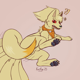 angry animal_genitalia backsack balls convenient_censorship covering covering_balls covering_crotch covering_self covering_self_with_tail cross-popping_vein exclamation_point feral frown fully_sheathed genitals lying male on_side pawpads paws pink_background question_mark red_eyes scowl sheath shy simple_background solo surprised tail tail_censorship teeth kerilyn nintendo pokemon generation_1_pokemon ninetales pokemon_(species) 1:1 2025 hi_res signature