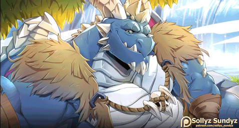 blue_body blue_eyes clothing horn looking_at_viewer male outside patreon_logo solo text waterfall wings sollyz activision mythology patreon spyro_the_dragon bubba_(spyro) rescued_dragons_(spyro) dragon mythological_creature mythological_scalie scalie 2018 2d_animation animated motion_tweening url