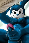 4_fingers abs anthro balls bedroom bedroom_eyes big_glans black_eyes blue_body blue_fur bodily_fluids cum cum_on_balls cum_on_body cum_on_hand cum_on_penis ejaculation erection fingers fur genital_fluids genitals holding_own_penis holding_penis humanoid_genitalia humanoid_penis looking_at_viewer male muscular muscular_anthro muscular_male narrowed_eyes nude nude_anthro penis seductive sensual simple_background smile smiling_at_viewer solo teeth_showing white_body white_face white_skin rjquaty disney the_woody_woodpecker_show universal_studios oswald_the_lucky_rabbit lagomorph leporid mammal rabbit absurd_res hi_res