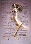 clothing dress evening_gown female footwear forceps hair hajime_sorayama high_heels human long_hair mammal medical medical_instrument not_furry pale_skin pose scalpel scientific_instrument shoes side_view solo surgical_instrument syringe