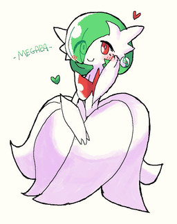 blush ear_piercing female-humanoid gardevoirite green_heart humanoid_pointy_ears mega_stone not_furry piercing pointy_ears red_heart simple_background smile solo white_background melfunnysmell nintendo pokemon gaba_(melfunnysmell) gardevoir generation_3_pokemon generation_6_pokemon humanoid mega_evolution mega_gardevoir pokemon_(species)