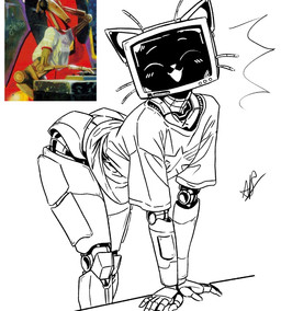 ambiguous_gender bent_over clothing machine not_furry shirt simple_background solo t-shirt text topwear white_background aphelion_host star_wars voices_of_the_void kerfur_omega_(votv) android battle_droid robot artist_name digital_drawing_(artwork) digital_media_(artwork) line_art monochrome signature