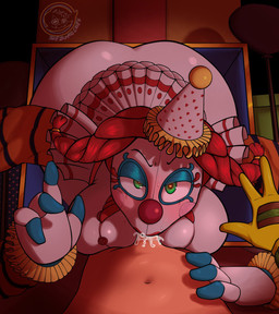 4_fingers big_breasts big_butt blue_eyeshadow blush bodily_fluids braided_hair breasts butt clothing clown clown_nose cum cum_in_mouth cum_inside duo ejaculation eyeshadow female fingers first_person_view genital_fluids genitals green_eyes hair hat headgear headwear heart_eyes heart_symbol looking_at_viewer machine makeup male male/female navel not_furry party_hat penis red_hair rosy_cheeks tan_body tan_skin thick_thighs white_body wide_hips thezyko five_nights_at_freddy's five_nights_at_freddy's:_secret_of_the_mimic scottgames arnold_(fnaf) jackie_(fnaf) animatronic human humanoid mammal robot robot_humanoid 2025 digital_media_(artwork) hi_res