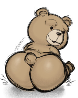 anthro big_butt black_nose butt eyebrows fur looking_back male plushie rear_view simple_background sitting small_tail smile solo tail tan_body tan_fur white_background filthyopossum ted_(franchise) universal_studios ted_(ted) animate_inanimate bear living_plushie mammal teddy_bear_(species) 2026 colored_sketch digital_drawing_(artwork) digital_media_(artwork) hi_res sketch