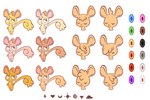 anthro bangs blue_eyes chest_markings chibi crown crown_only curled_tail eyes_closed fur glistening_eyelids gloves_(marking) hair hair_over_eye head_tuft headgear heart_symbol leg_markings lidded_eyes male markings one_eye_obstructed orange_body orange_fur round_ears royalty simple_background smile socks_(marking) solo spiral standing tail tan_body tan_fur toony triangle_(shape) tuft white_background yellow_body yellow_fur conditional_dnp labbit_(artist) royal_lingerie mammal rodent concept_art hi_res