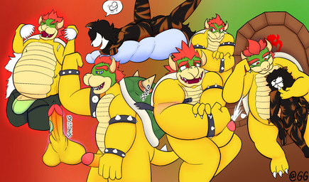 anthro balls biceps big_arms black_body black_fur bodily_fluids body_size_growth bottomwear bracelet brown_body brown_fur bulge butt chair claws clothing cloud collar cum cumshot duo ejaculation expansion eyebrows flexing flexing_bicep fur furniture genital_expansion genital_fluids genitals growth hair hands-free human_to_anthro humanoid_genitalia humanoid_penis hypnosis hypnotic_eyes identity_death jewelry male male/male mind_control multicolored_body muscle_growth musclegut muscular muscular_anthro muscular_male nude on_lap open_mouth pecs penis penis_expansion red_hair ringed_eyes ripping_sound_effect scale_growth scales sharp_teeth shell shorts sitting_on_lap size_difference size_transformation species_transformation spiked_bracelet spiked_collar spikes spontaneous_ejaculation tail teeth tf_into_fictional_character throne torn_clothing transformation transformation_sequence transformation_through_magic two_tone_body yellow_body yellow_scales geminigelatin mario_bros nintendo bowser calico_cat domestic_cat felid feline felis koopa mammal reptile scalie 2026 digital_drawing_(artwork) digital_media_(artwork) hi_res sequence story story_in_description