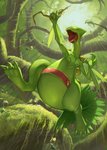 ambiguous_gender anthro being_watched detailed_background group looking_at_another open_mouth plant semi-anthro solo_focus tree vines supearibu nintendo pokemon generation_3_pokemon grovyle pokemon_(species) sceptile treecko 2020 hi_res