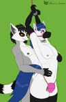 amara_lemur anal anal_penetration anthro anthro_on_anthro bdsm blue_eyes blush bondage bound chastity_device collar conditional_dnp cuff_(restraint) duo equid equine fan_character femboy from_behind_position hands_above_head hasbro horse lemur male male/male mammal muzzle_(object) muzzled my_little_pony nipple_fetish nipple_pinch nipple_play penetration pinch pony primate restraints ring-tailed_lemur sex simple_background standing standing_sex strepsirrhine