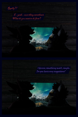 anthro blue_eyes dialogue electronics female fur male purple_body purple_fur red_body red_fur television text flailingfornication bat mammal origin_species 2:3 3d_(artwork) absurd_res comic digital_media_(artwork) english_text hi_res mother_(lore) parent_(lore) son_(lore)