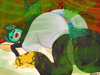 anthro balls bed big_balls big_butt big_penis body_hair butt butt_hair clothing fart fart_cloud fart_fetish footwear foreskin furniture genitals green_fart_cloud gynomorph hoodie humanoid_genitalia humanoid_penis intersex long_foreskin musk open_mouth penis pillow pointy_ears pubes shortstack sleeping smegma snoring socks topwear unretracted_foreskin delfeeart league_of_legends riot_games tencent anon shadow_(lol) vex_(lol) humanoid yordle 4:3 hi_res