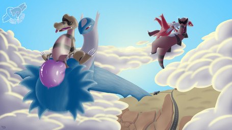 abdominal_bulge ahegao animal_genitalia animal_penis anthro anthro_on_feral anthro_penetrated anthro_penetrating anthro_penetrating_feral bestiality big_penis erection female feral feral_penetrated feral_penetrating feral_penetrating_anthro flying flying_sex genitals huge_penis larger_male looking_pleasured male male/female male/male open_mouth pectoral_bulge penetration penis ridiculous_fit sex size_difference smaller_female smaller_penetrated tongue tongue_out burningjackal nintendo pokemon generation_3_pokemon generation_5_pokemon krokorok krookodile latias latios legendary_pokemon pokemon_(species) 16:9 absurd_res hi_res widescreen