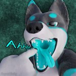 anthro black_nose blue_eyes blue_mouth blue_tongue fur gesture hand_gesture looking_at_viewer male mouth_shot onomatopoeia open_mouth pointing pointing_at_mouth pointing_at_self simple_background smile solo sound_effects teeth text tongue tongue_out vore rogue621 roguehusky canid canine canis domestic_dog husky mammal nordic_sled_dog spitz 1:1 3d_(artwork) absurd_res digital_media_(artwork) english_text hi_res signature