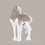 blonde_hair blonde_mane female feral fur hair mane multicolored_body multicolored_fur pink_nose simple_background solo teats yellow_eyes ax0r marmor_(mrub) draft_horse equid equine horse mammal 1:1 hi_res