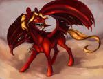 feral glasgow_smile glowing glowing_eyes hair male membrane_(anatomy) membranous_wings notched_wings red_eyes simple_background smile solo wings nochko hasbro my_little_pony mythology descension fan_character equid equine mammal mythological_creature mythological_equine pegasus 2016 digital_media_(artwork)