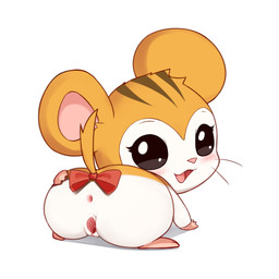 anus blush butt chibi female feral fur genitals looking_at_viewer open_mouth sex simple_background solo vulva kusan_nei hamtaro_(series) sandy_(hamtaro) cricetid hamster mammal rodent digital_media_(artwork) hi_res shaded
