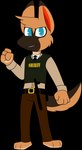 3_toes 4_fingers anthro barefoot belt biped black_belt black_necktie black_nose blue_eyes bottomwear brown_body brown_bottomwear brown_clothing brown_countershading brown_ears brown_fur brown_hair brown_markings brown_pants brown_tail brown_tuft bulletproof_vest clothed clothed_anthro clothed_male clothing countershade_face countershade_feet countershade_fur countershade_hands countershade_tail countershading dipstick_ears dog_ears dog_tail ear_markings electronics feet fingers fist fur glistening glistening_eyes green_clothing green_topwear green_vest hair jacket looking_at_viewer male markings multicolored_ears necktie no_pupils pants pointy_ears police police_baton police_officer police_uniform prick_ears red_inner_ear sheriff shirt simple_background solo standing tail tan_body tan_clothing tan_countershading tan_jacket tan_topwear text text_on_clothing text_on_topwear text_on_vest toes topwear transparent_background tuft uniform vest walkie-talkie white_clothing white_shirt white_topwear yellow_text chokovit_(artist) jay_shepherd canid canine canis domestic_dog german_shepherd herding_dog mammal pastoral_dog 2017 absurd_res alpha_channel colored digital_drawing_(artwork) digital_media_(artwork) english_text hi_res