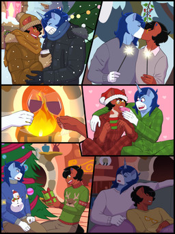 alcohol anthro beanie beverage christmas_clothing christmas_sweater christmas_topwear christmas_tree clothing coffee_cup container cup drinking_glass duo eyewear fire fireplace gift glass glass_container glass_cup glasses hat headgear headwear holidays holly_(plant) horn jacket kissing male male/male pajamas plant scarf sleeping snow snowing sparkler sweater topwear tree wine wine_glass shallowwin christmas hasbro my_little_pony mythology benjamin_terrance_tover_(lunargoddess01) crystal_glaze_(oc) fan_character earth_pony equid equine horse mammal mythological_creature mythological_equine pony unicorn comic hi_res