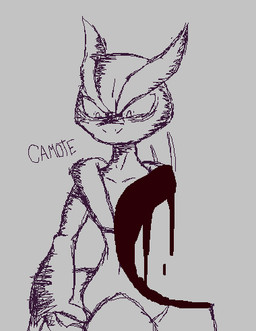 1-bit anthro gore pose solo text camote nintendo pokemon generation_6_pokemon legendary_pokemon mega_evolution mega_mewtwo mega_mewtwo_x pokemon_(species) aliasing artist_name binary_drawing black_and_white digital_drawing_(artwork) digital_media_(artwork) english_text handwritten_text low_res monochrome portrait sketch three-quarter_portrait