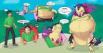 belly belly_expansion belly_grab clothed clothing energy_beam expansion eyewear featureless_crotch feral fire flaming_hair flaming_mane fur fur_growth glasses growth heavy_ball lifting_belly loss_of_speech male navel outside overweight plant pokeball pokemon_speak pseudo_hair pseudo_mane purple_body purple_fur shrub solo speech_bubble text torn_clothing transformation weight_gain yellow_body yellow_fur deltadjinn nintendo pokemon generation_8_pokemon hisuian_form hisuian_typhlosion human mammal pokemon_(species) regional_form_(pokemon) english_text hi_res