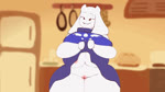 anthro areola big_breasts breasts clothing female flashing floppy_ears genitals huge_breasts nipples pink_areola pink_nipples pussy red_eyes robe robe_lift smile solo standing thick_thighs white_body wide_hipped_female wide_hips mochimelted undertale undertale_(series) toriel boss_monster_(undertale) bovid caprine mammal 16:9 animated loop no_sound short_playtime webm widescreen