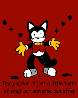 ambiguous_gender anthro barefoot belly black_body black_buttons black_fur black_nose blush bow_tie breasts card clothed clothing extended_arms eyelashes feet female footwear fur gloves grey_clothing grey_footwear handwear heart_symbol imagination ink mouthless ominous ominous_background pantsless playing_card puddle pupils red_background red_blush red_clothing red_topwear red_vest simple_background small_pupils solo standing star text topwear vest whiskers white_belly white_clothing white_eyelashes white_handwear white_inner_ear white_mouth wide_eyed yellow_bow_tie yellow_clothing yellow_gloves yellow_handwear omni-vee ollie_mofflet domestic_cat felid feline felis inkblot mammal english_text hi_res