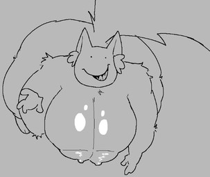 big_breasts big_nipples breasts female huge_breasts huge_thighs nipples silly_face solo thick_thighs toony loudnormal4 goofy_goober_(loudnormal4) bobcat felid feline lynx mammal monochrome tagme