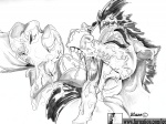 anthro blaze_dragoness bodily_fluids breasts chest_tuft copyright_symbol cum cum_in_mouth cum_inside cum_on_face cum_on_tongue disembodied_penis dragon duo erection eyelashes eyes_closed fellatio female fur genital_fluids genitals graphite_(artwork) greyscale handjob humanoid_genitalia humanoid_penis iceman_(artist) male male/female messy monochrome mythological_creature mythological_scalie mythology non-mammal_breasts open_mouth open_smile oral pencil_(artwork) penile penis scalie sex simple_background smile symbol text tongue tongue_out traditional_media_(artwork) tuft white_background