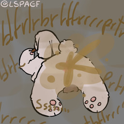 anthro anus balls darkened_balls darkened_genitalia eating fart fart_cloud fart_fetish genitals grey_background lying male on_front onomatopoeia pawpads scut_tail short_tail simple_background solo sound_effects tail text lspagf big_fat_stinky_unwashed_sweaty_bunny_(lspagf) lagomorph leporid mammal rabbit 1:1 absurd_res hi_res