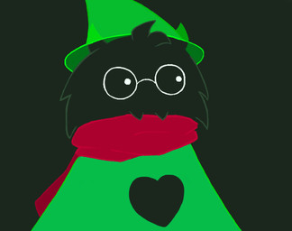 anthro clothing eyewear fur glasses heart_symbol horn male red_scarf scarf simple_background solo darayajonjet deltarune undertale_(series) ralsei bovid caprine darkner goat mammal 2018