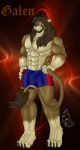 abs anthro athletic biceps big_muscles bottomwear boxers_(clothing) brown_eyes bulge clothed clothing fur male mane muscular muscular_anthro muscular_male pecs pose shorts solo tail tail_tuft topless tuft underwear hunterramirez galen_dhaelos felid lion mammal pantherine hi_res