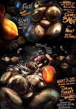 2_missing_limbs amputee audience big_breasts big_penis bodily_fluids breasts crouching cum cum_on_breasts dialogue disability fellatio female genital_fluids genitals group herm intersex intersex/female nipples oral oral_penetration orange_jumpsuit penetration penile penis sex size_difference smile sound_effects spring text rongo_dombo lethal_company coil-head_(lethal_company) human humanoid mammal english_text hi_res signature