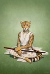 2020 4_toes 5_fingers anthro breasts brown_eyes clothed clothing conditional_dnp digital_media_(artwork) feet felid female fingers hi_res leopard mammal pantherine sitting solo titusw toes