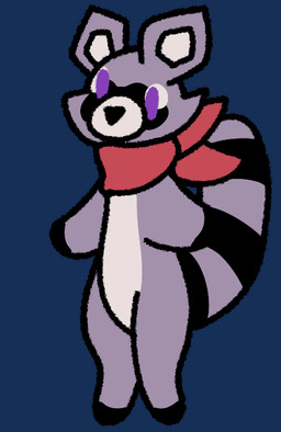 ambiguous_gender anthro dancing dot_eyes fur hankerchief kerchief markings purple_body purple_eyes purple_fur semi-anthro simple_eyes solo striped_markings striped_tail stripes tail tail_markings stinkvali indigo_park rambley_raccoon mammal procyonid raccoon animated
