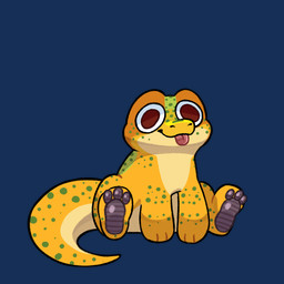 blep chibi green_spots male shady_668 simple_background solo spots tongue tongue_out transparent_background yellow_body jaydaygecko gecko lizard reptile scalie 1:1 2d_animation alpha_channel animated motion_tweening