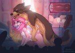 after_sex animal_genitalia animal_penis anthro anthro_on_feral anthro_penetrated anus areola bed bestiality blonde_hair blue_eyes blue_tongue bodily_fluids breasts brown_body brown_fur canine_genitalia canine_penis cervical_penetration cum cum_in_uterus cum_in_vagina cum_inside duo female female_anthro female_on_feral female_penetrated feral feral_penetrating feral_penetrating_anthro feral_penetrating_female from_behind_position fur furniture genital_fluids genitals hair internal internal_vaginal knot knotted_penis knotting larger_feral larger_male male male/female male_feral male_penetrating male_penetrating_female mounting multicolored_hair nipples nude nude_anthro nude_female open_mouth penetration penis pink_anus pink_areola pink_body pink_fur pink_hair pink_nipples pink_tongue pink_vulva plap platform_standing_doggystyle red_penis sex size_difference small_breasts smaller_anthro smaller_female smaller_penetrated standing_doggystyle tan_body tan_fur teeth text tongue uterus vulva young bonk canid canine canis domestic_dog german_shepherd herding_dog mammal pastoral_dog wolf 2024 absurd_res english_text hi_res
