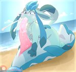 3_toes ambiguous_gender beach big_penis blue_body blue_eyes blush bodily_fluids butt claws cum cum_from_nose cum_in_mouth cum_in_nose cum_inside duo erection eyes_closed feet fellatio feral fin fur genital_fluids genitals huge_penis male male/ambiguous male_penetrating markings multicolored_body nude open_mouth oral oral_penetration outside penetration penile penis puffed_cheeks sand seaside sex smile tail tapering_penis toes tongue tongue_out water backsash nintendo patreon pokemon canid cetacean eeveelution finizen generation_4_pokemon generation_9_pokemon glaceon mammal marine pokemon_(species) 2025 digital_media_(artwork) hi_res