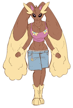 accessory anthro big_breasts big_ears bottomwear breasts brown_body brown_fur camisole cleavage clothed clothing denim denim_bottomwear denim_clothing denim_shorts female floppy_ears fur huge_ears jewelry leg_markings lop_ears markings necklace paws shorts simple_background skinny socks_(marking) solo tan_body tan_fur underwear white_background wide_hips firealone nintendo pokemon generation_4_pokemon lopunny pokemon_(species) absurd_res digital_drawing_(artwork) digital_media_(artwork) hi_res signature trans_(lore) trans_woman_(lore)