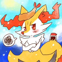 :< ambiguous_anthro ambiguous_gender anthro biped blush crossed_arms emanata food front_view frustration_cloud looking_at_viewer object_in_tail shrimp_(food) snout solo soy_sauce standing tail annyui0611 nintendo pokemon braixen canid generation_6_pokemon mammal pokemon_(species) 1:1 2022 digital_drawing_(artwork) digital_media_(artwork) half-length_portrait hi_res japanese_description portrait translated_description