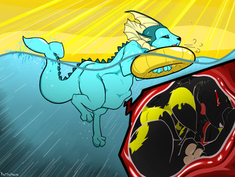 belly bulge curled_up digestion feral inflatable inner_tube internal light light_beam male partially_submerged sunbeam sunlight swimming vore water narrapousa nintendo pokemon eeveelution generation_1_pokemon generation_2_pokemon pokemon_(species) umbreon vaporeon 4:3 hi_res