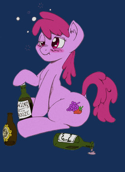 blush bottle container cutie_mark drunk female fur hair purple_body purple_eyes purple_fur purple_hair simple_background solo substance_intoxication transparent_background titi friendship_is_magic hasbro my_little_pony berry_punch_(mlp) earth_pony equid equine horse mammal pony absurd_res alpha_channel hi_res