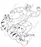 abs anthro balls bubble duo erection genitals grin leg_grab male male/male muscular muscular_male navel nipples penis smile stripes surprise underwater water maxima bear felid mammal pantherine tiger 2007 greyscale monochrome sketch