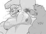 anthro armpit_fetish armpit_play belly blush duo male male/male musclegut muscular musk musk_clouds nipples pecs mrookii lifewonders live_a_hero viscunam mammal procyonid raccoon hi_res monochrome