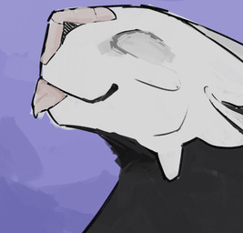 black_body eyeless feral head_tilt horn simple_background smile solo tongue tongue_out white_head mvmvrkio rain_world videocult sidestep_(mvmvrkio) black_lizard_(rain_world) lizard_(rain_world) reptile scalie colored_sketch digital_media_(artwork) headshot_portrait portrait sketch