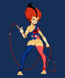 anthro clothed clothing female genitals hair ineffective_clothing lasso legwear nipple_slip nipples no_underwear orange_hair solo stirrup_legwear thigh_highs vulva weapon young young_anthro jdwalkrat thundercats thundercats_1985 wilykit animal_humanoid felid felid_humanoid humanoid mammal mammal_humanoid hi_res