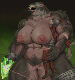 abs anthro armpit_fetish armpit_hair armpit_sniffing aroused balls bandage biceps big_breasts blush bodily_fluids body_hair bone breasts carrying_another carrying_partner claws duo ear_piercing female female_anthro genital_fluids genitals larger_anthro larger_female male male/female male_human musclegut muscular muscular_female muscular_thighs navel nipples nude penis piercing pubes scar scars_all_over simple_background size_difference skull smaller_human smaller_male smile sniffing tail teeth thick_thighs triceps vaginal_fluids vulva wide_hips goldcrustedchicken warhammer_(franchise) warhammer_fantasy human humanoid mammal murid murine rat rat_ogre rodent skaven absurd_res hi_res